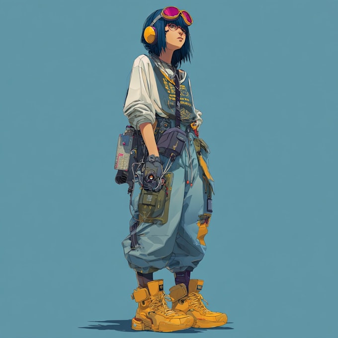 cyberpunk, lofi or streetwear anime illustrations