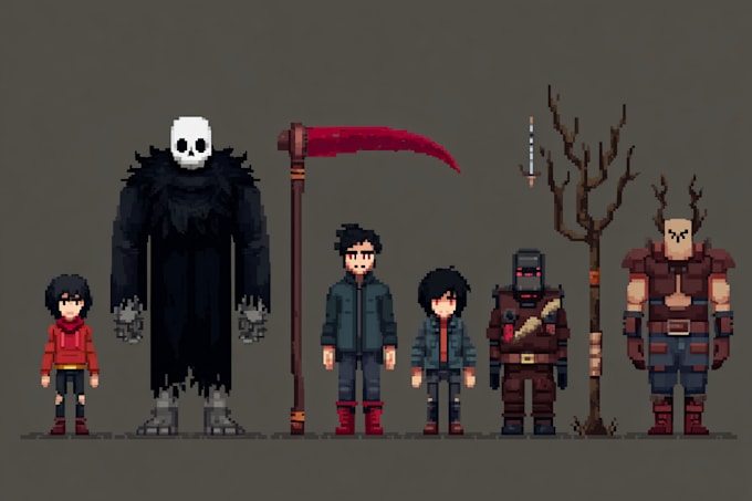 draw pixel game art 2d pixel art sprite sheet game character
