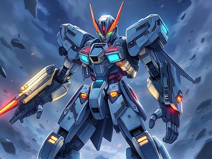 do anime style mecha illustrations