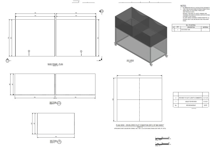ga and fabrication drawings for manufacturing
