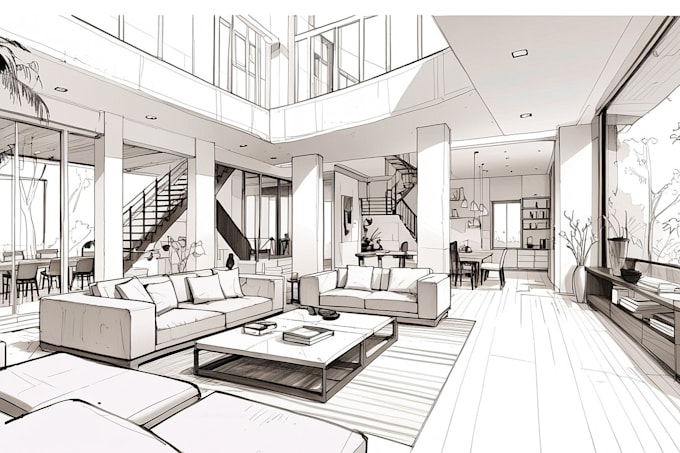 sketch architecture and interior design