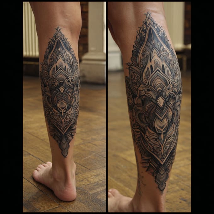 create a tattoo design for leg sleeve