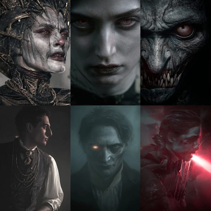 make a dark horror and fantasy horror character