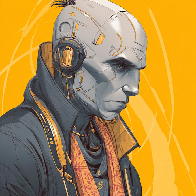 a sci fi character illustration or sci fi character