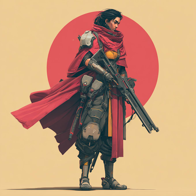 sci fi character illustration or sci fi character art