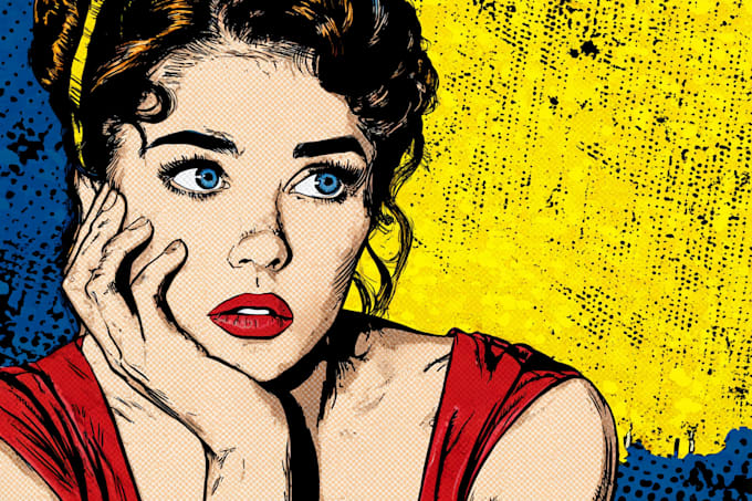 draw a retro pop art roy lichtenstein style