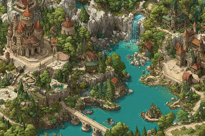 make fantasy map illustration