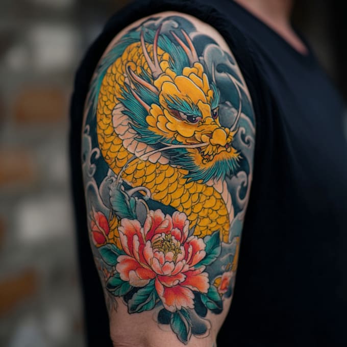 draw an oriental japanese tattoo