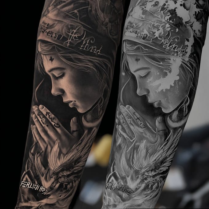 create a tattoo design of tattoo sleeve