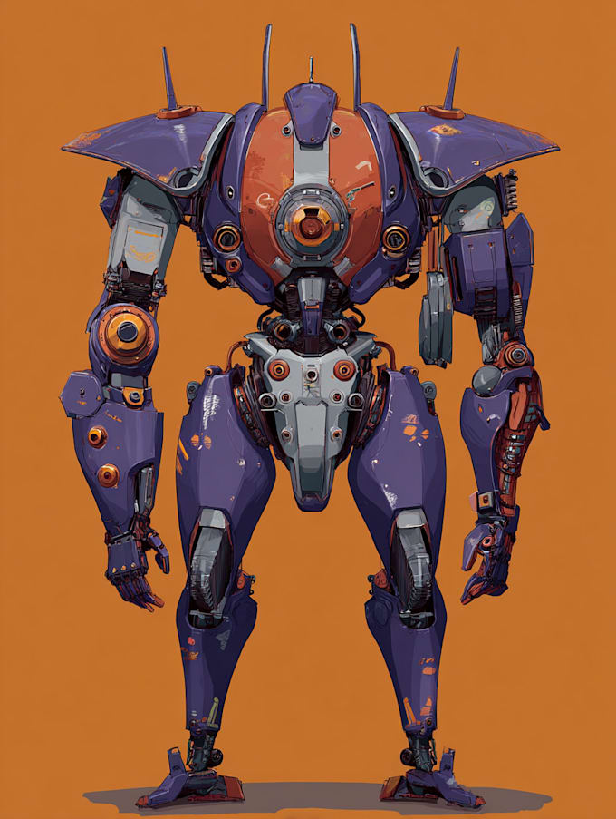 draw a mecha robot art and illustration