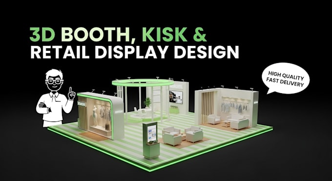 Design your 3d exhibition booth, posm booth, stall, kiosk, trade show ...