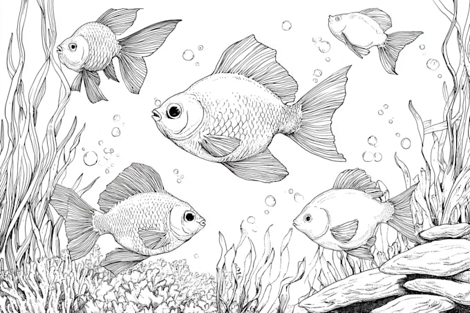 draw unique digital coloring book pages for children