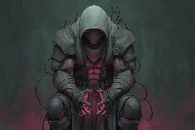 create dark character art illustration
