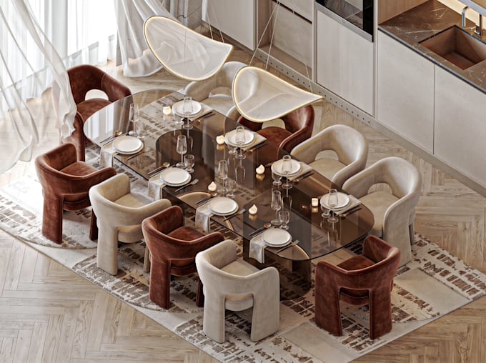 design your kitchen, do 3d renders and technical drawings