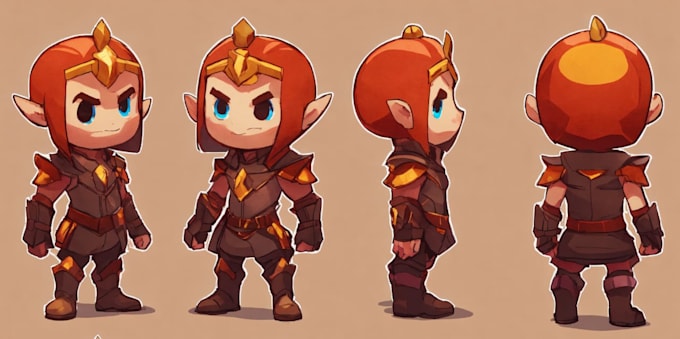 create in game material like weapons, character, game assets, game art with gui