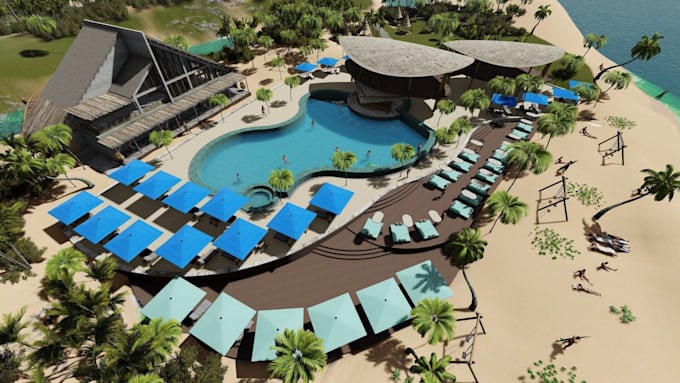 do 3d architectural rendering and cgi camping resort masterplan design