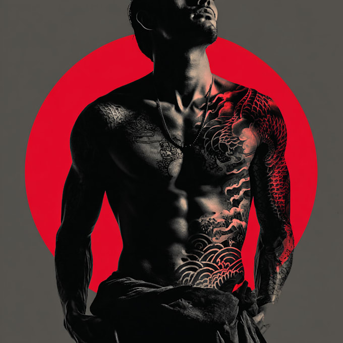 draw an oriental japanese tattoo