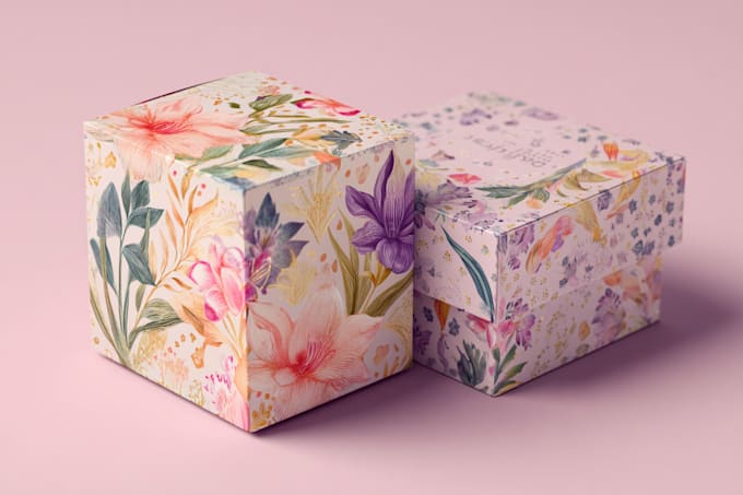 design premium cosmetic label and box packaging design