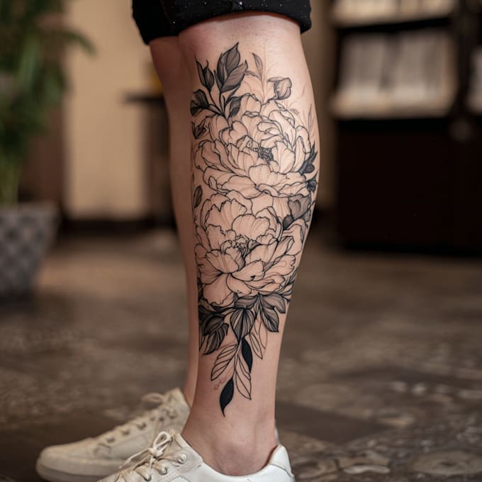 create a tattoo design for leg sleeve