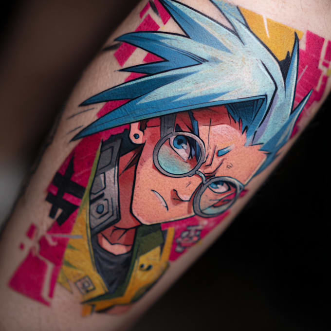 make comic cartoon anime tattoo design