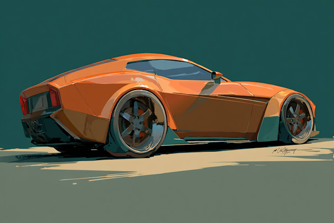 car design and digital painting