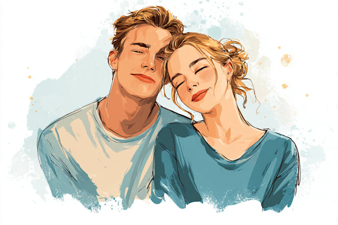 illustrate couple portrait design