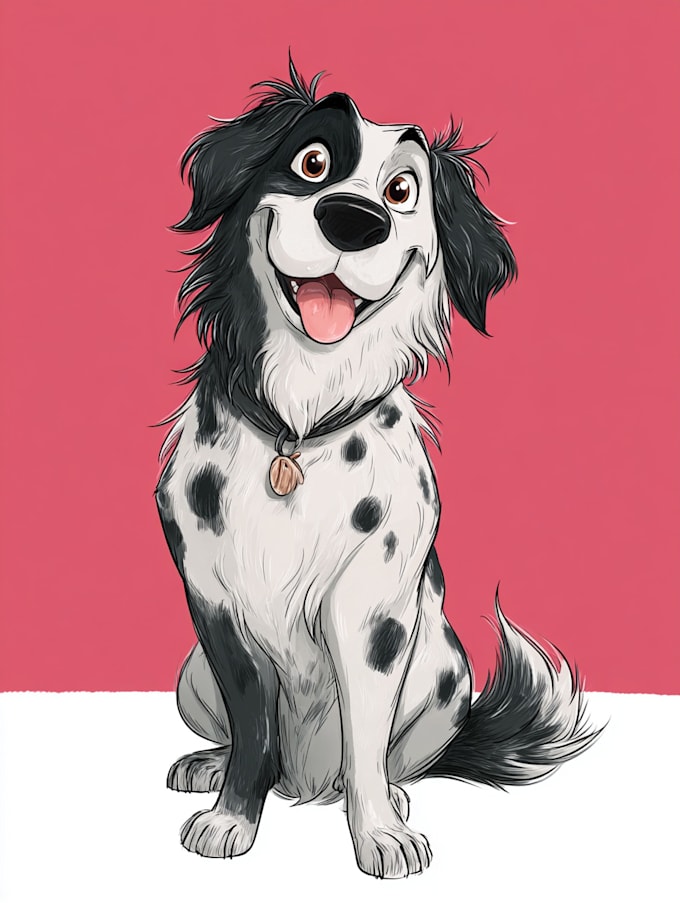 make cartoon pet portrait in disney style illustration