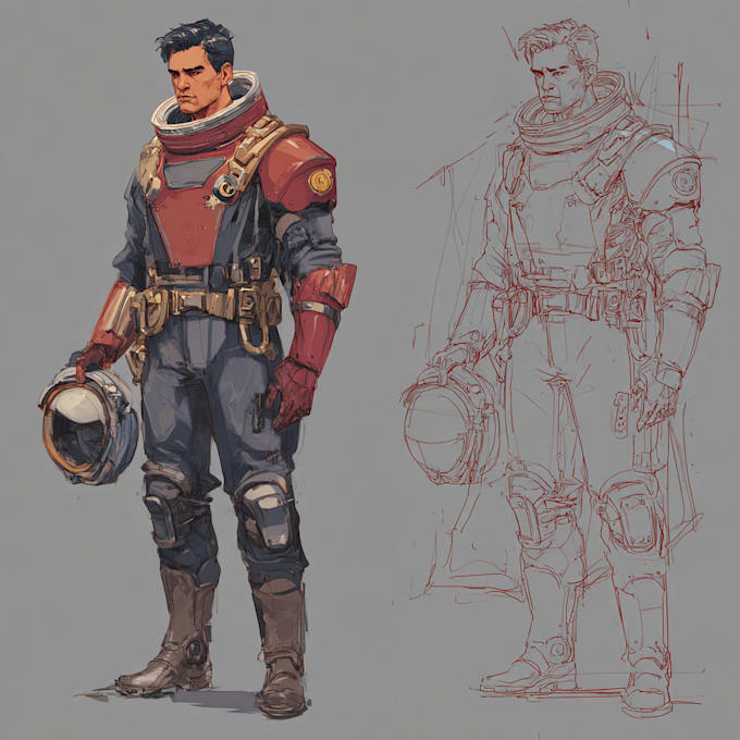 create scifi, fantasy, superhero character design