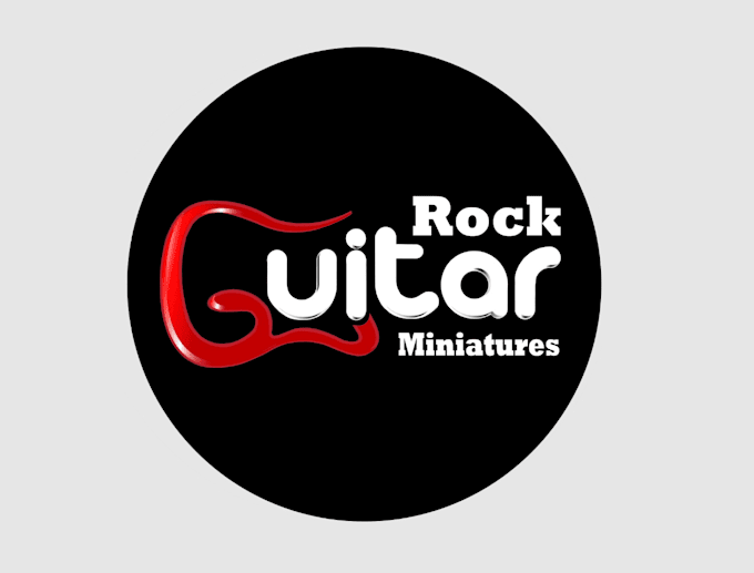 do unique wonderful line art guitar logo