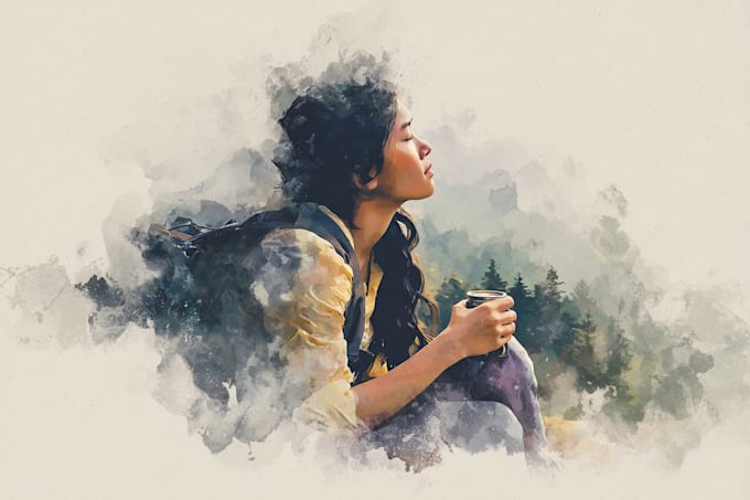 draw digital watercolor illustration