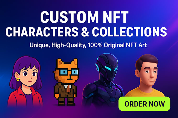 design unique nft characters and collections for opensea and blockchain art
