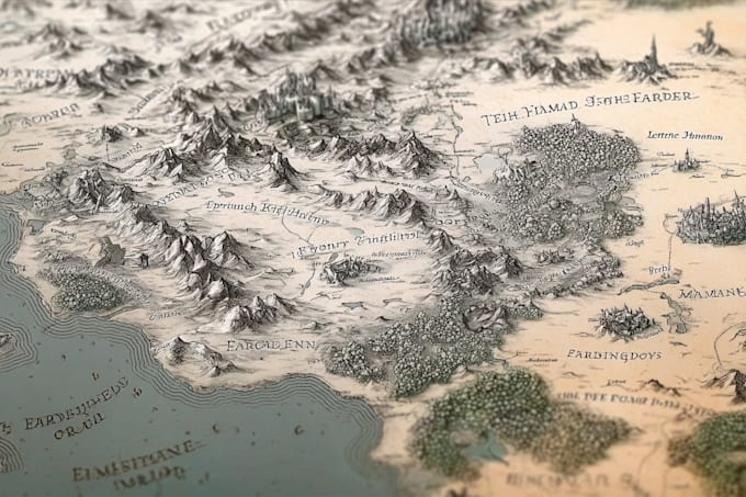 make your dream fantasy map for game, book, rpg campaign, boardgame