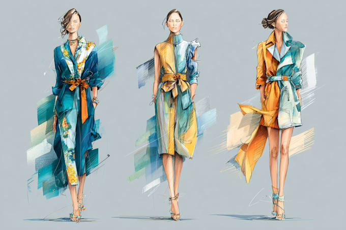 create a professional commercial fashion sketch