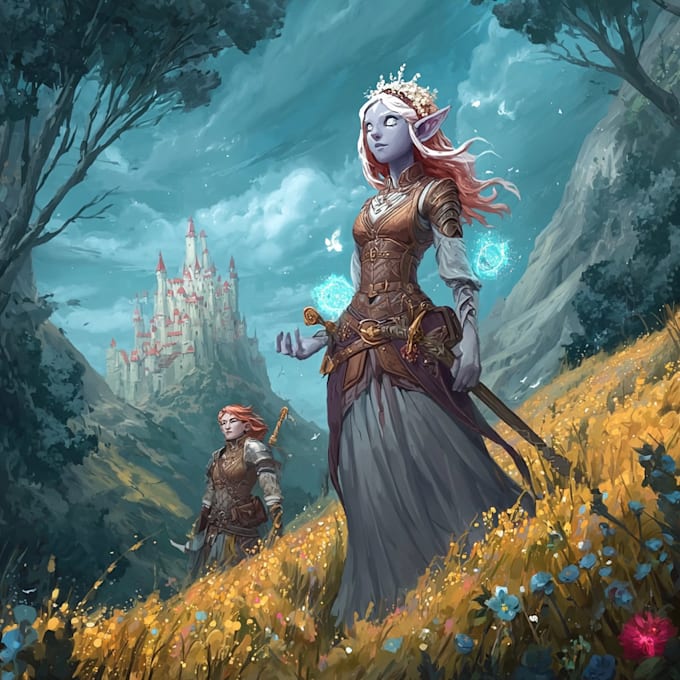 make a dnd party art or dnd character art