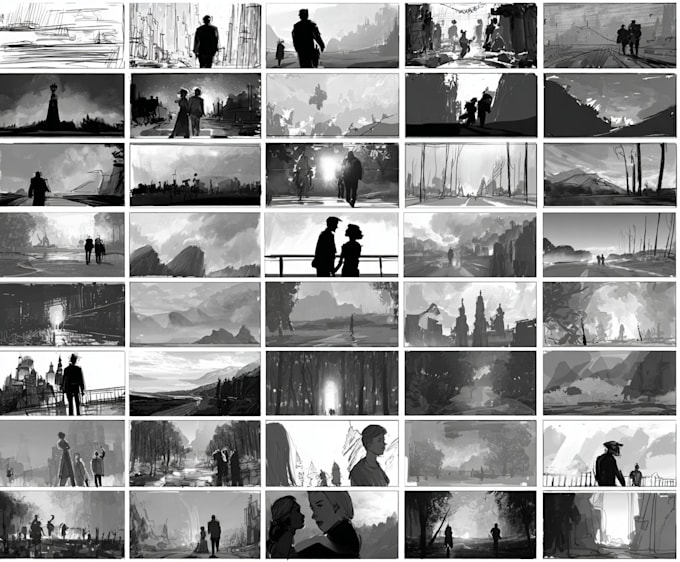 illustration comic page storyboard character design