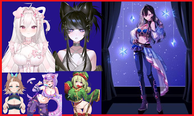 do custom 3d vrchat avatar model pngtuber avatar anime vtuber model
