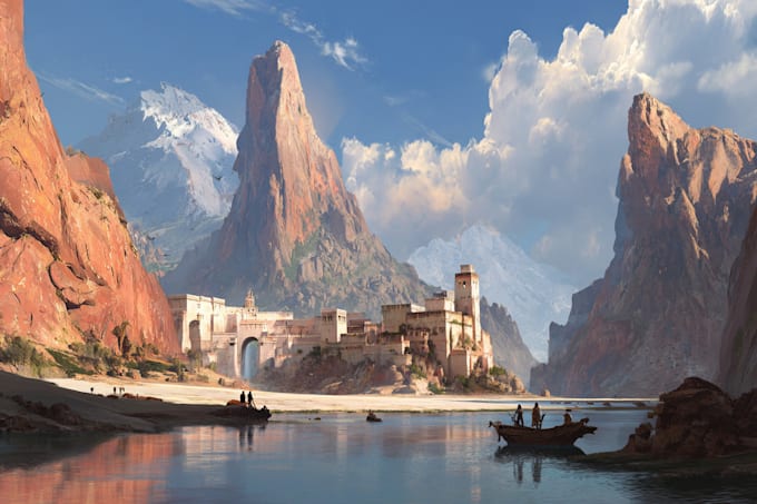 fantasy landscape art concept lost civilizations