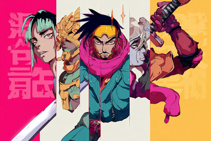 design anime character , cyberpunk character