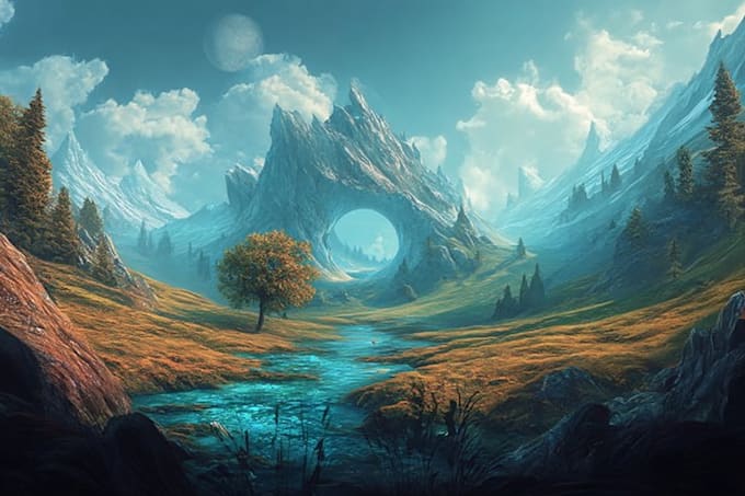 design a fantasy environment landscape