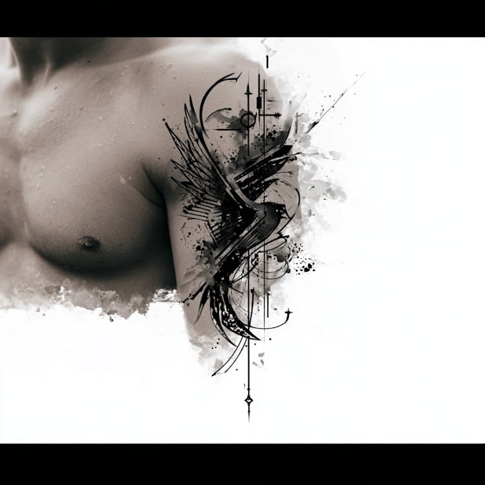 custom an abstract black tattoo design