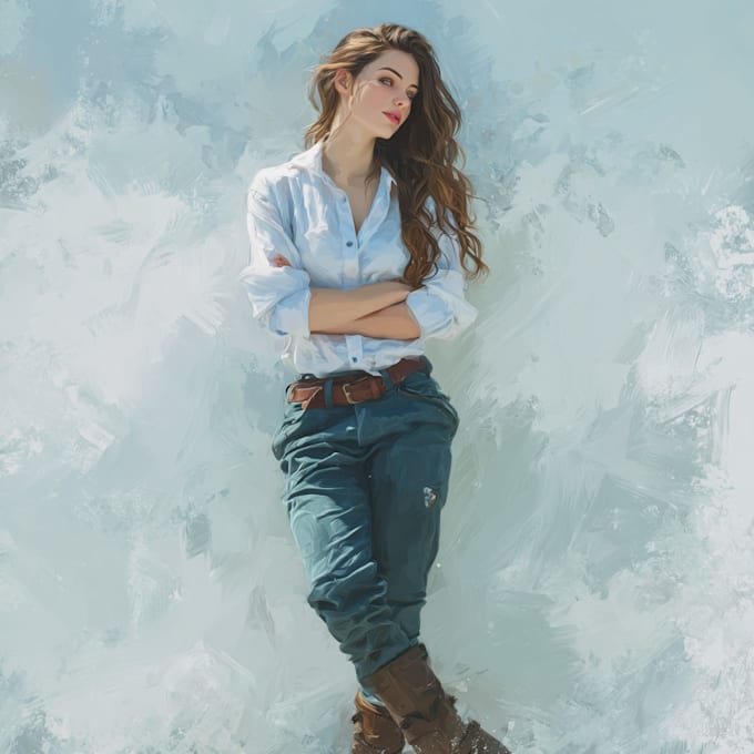 draw digital oil painting portrait
