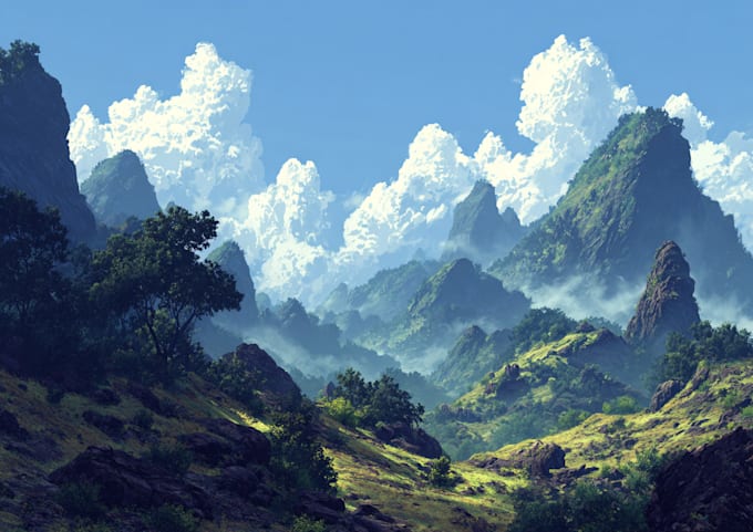 make fantasy landscape illustrations