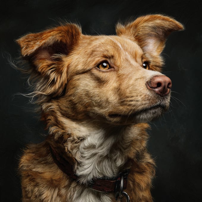 draw realistic digital pet portrait dog, cat, horse
