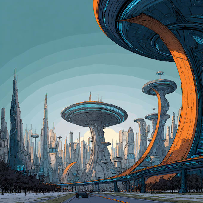 create stunning sci fi city art for your project