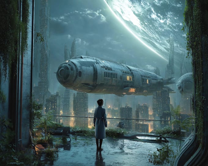 draw sci fi illustration and sci fi concept art