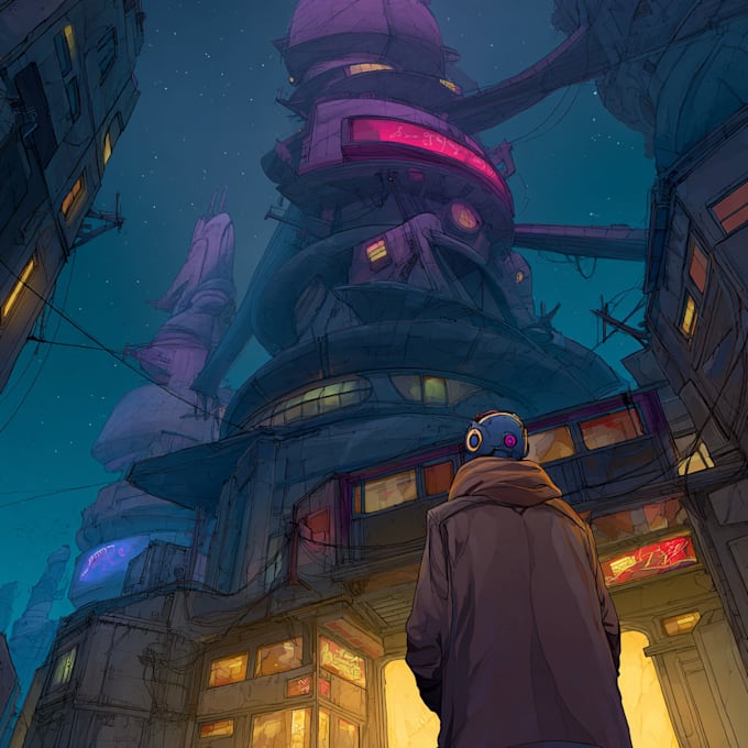 Design stunning cyberpunk and futuristic city art by Geofrtley | Fiverr