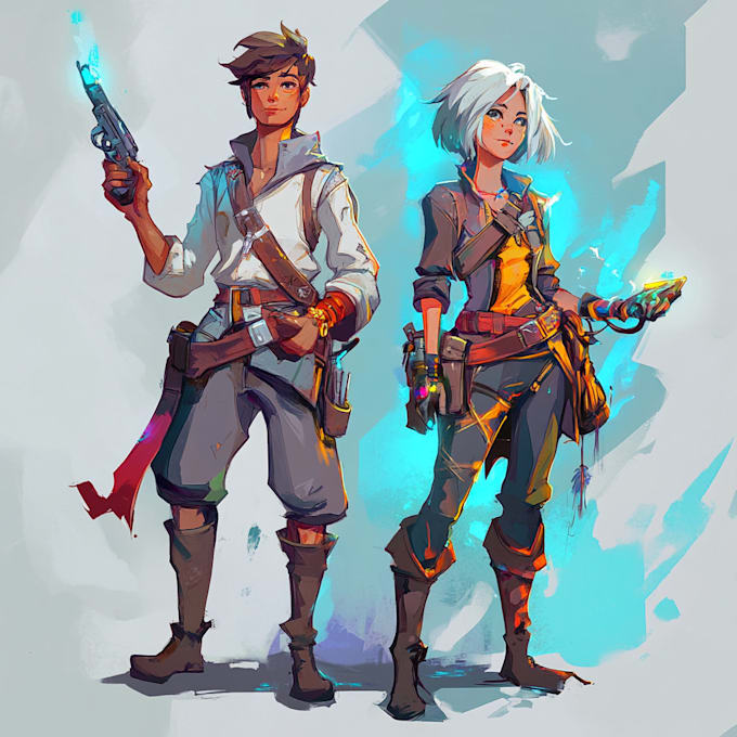 draw 2d game character for game art