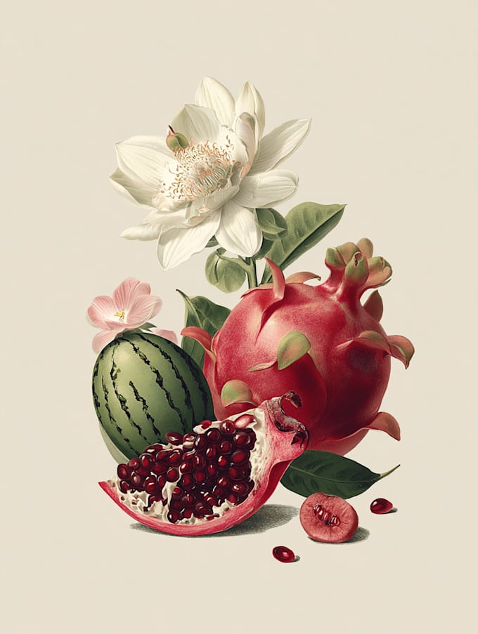 draw a realistic botanical illustration
