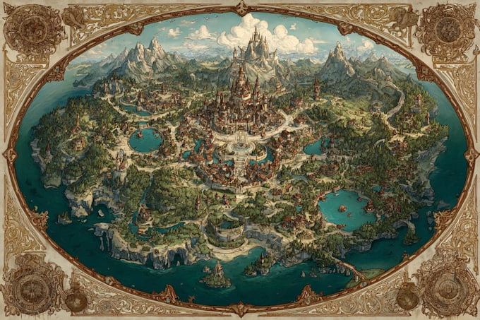 make a fantasy map illustration