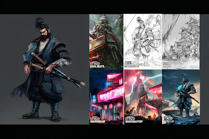 draw stylized character, game character, realistic character